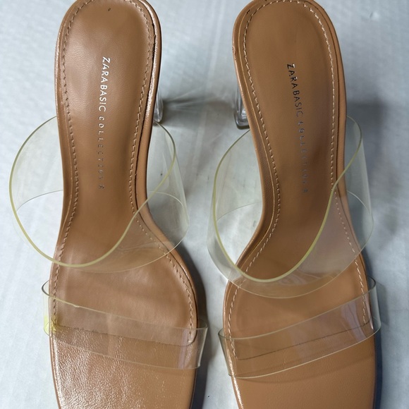 Zara Women's Tan Heeled Sandals - Picture 6 of 6